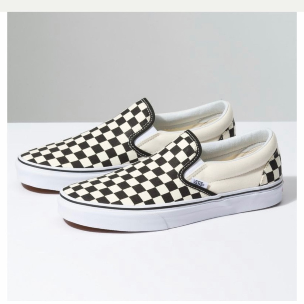 Vans Black/White Checkboard Slip-on Sneakers
